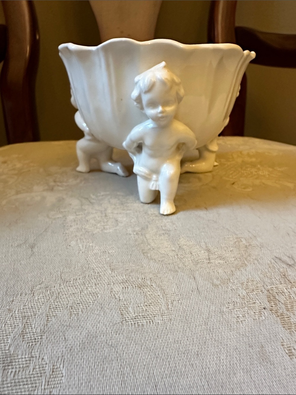 Vintage Inarco porcelain cherub candy dish, bowl, trinket dish